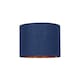 image 1 of Modern Navy Blue Cotton Fabric Small 8 Inch Lamp Shade with Shiny Copper Inner | Blue