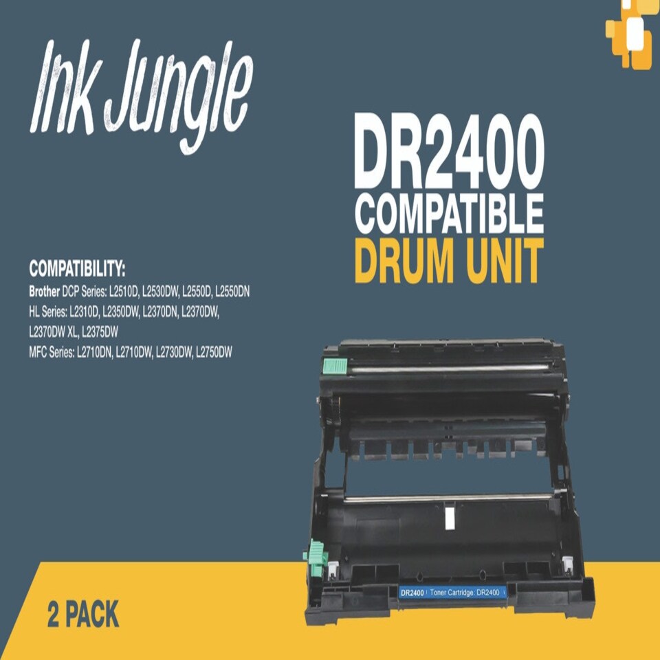 image 1 of 2x Compatitble Brother DR2400 Drum Units N/A