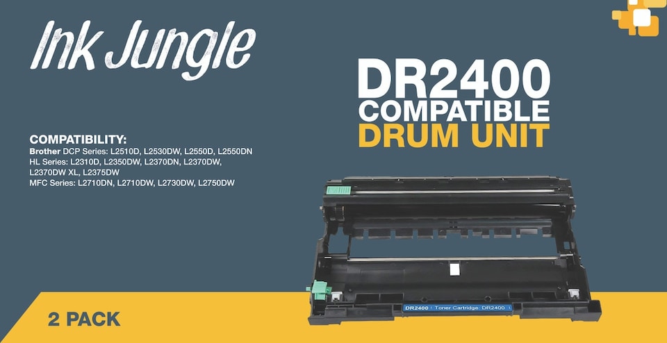 image 1 of 2x Compatitble Brother DR2400 Drum Units | Multi | 2