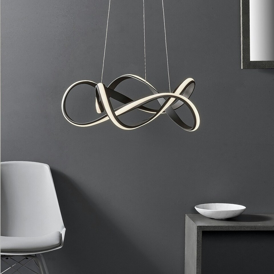 image 1 of Synergy LED Ceiling Pendant Textured Coffee & White Silicone