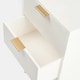 image 3 of OHS 3 Drawer Modern Ribbed Office Side Bedroom Nightstand Bedside Table - White