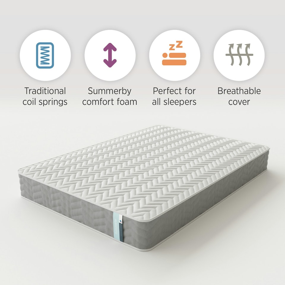 image 1 of Summerby Sleep Double Three Zone Memory Foam and Coil Sprung Hybrid Mattress