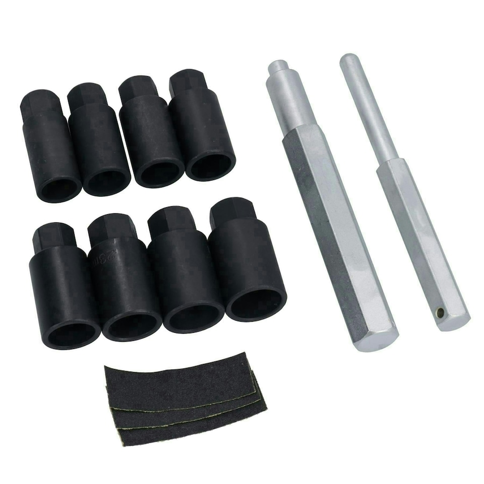 image 1 of Metric Locking Wheel Nut Impact Sockets Remover Removal 18mm - 25mm 10pc