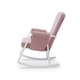 image 4 of Dursley Rocking Chair - Comfortable Rocking Chair With Padded Support, Suedette Fabric With Side Pockets & Compact Design (Blush Pink)