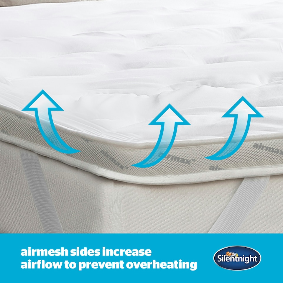 image 1 of Silentnight Airmax 5cm Mattress Topper and Pillow Set White | Double with 2 Pillows | Double