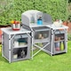 image 6 of Living and Home Camping Kitchen Stand Unit Portable Cabinet - Grey