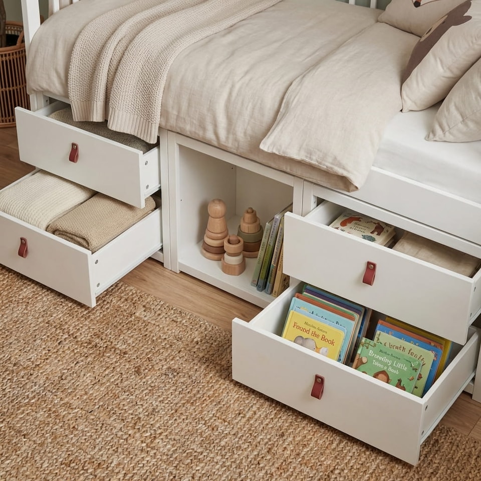 image 1 of Lottie Bo Peep House Day Bed with Storage Drawers in White