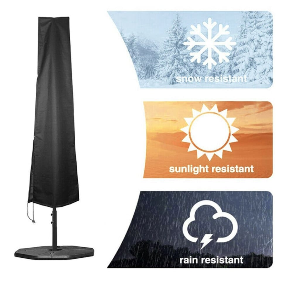 image 1 of Premium Umbrella Parasol Cover Garden Patio Waterproof Outdoor Protection 175x24 Grey