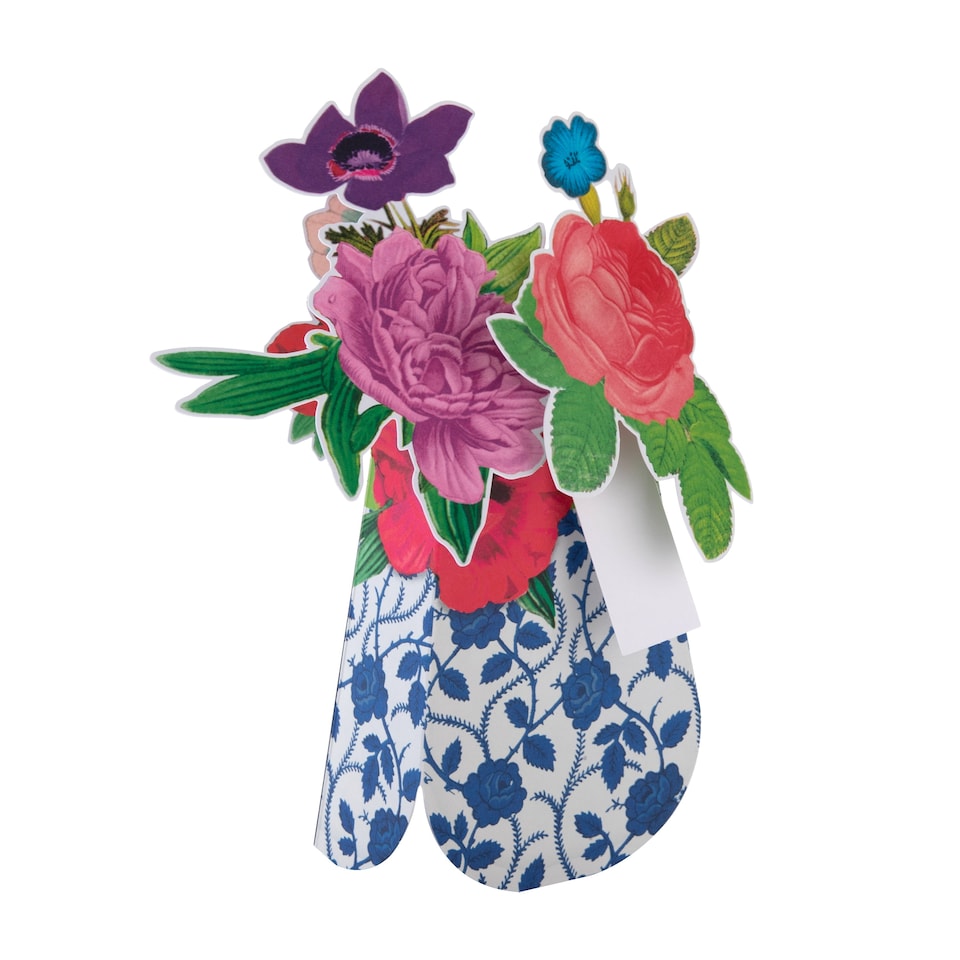 image 1 of Hallmark Magical Botanicals Paper Flowers 'Wonders' - 3D Pop-Up Patterned Vase