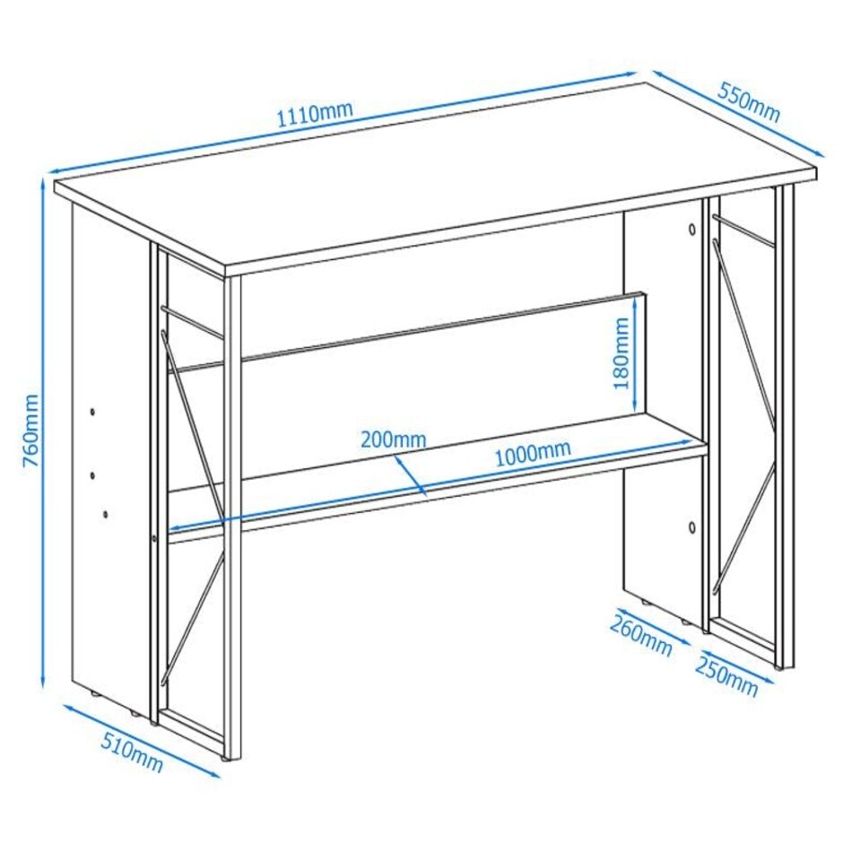image 1 of Rhodes desk with 1 shelf in walnut