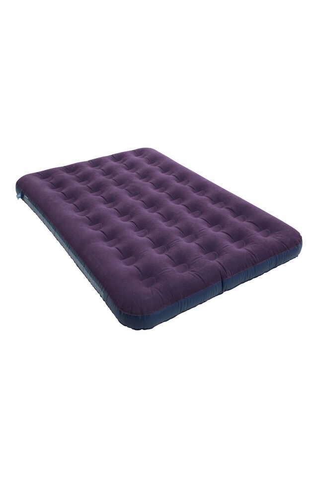 image 1 of Mountain Warehouse Double Size Flocked Airbed Pump Inflation Camping Compact Bed | Blue | Navy | One Size