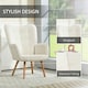 image 4 of HOMCOM Upholstered Tufted Wingback Armchair with Seat Padding, Cream White
