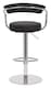 image 4 of Zenith Deluxe Single Kitchen Bar Stool, Chrome Footrest, Height Adjustable Swivel Gas Lift, Faux Leather Seat & Backrest, Black