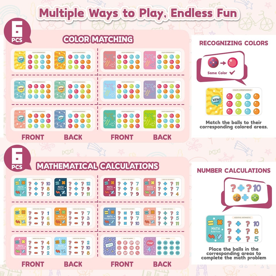 image 1 of Rolling Track Ball Puzzle Game - Interactive Educational Toy for Kids (Pink)