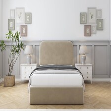 Sloomy Belvoir Almond Coniston Bed Frame With Mattress With 45" Upholstered Headboard 3' Single