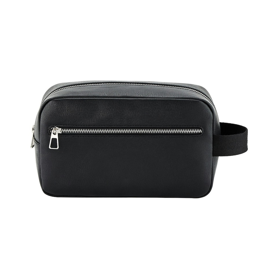 image 1 of Quadra Tailored Luxe PU Wash Bag - Black - One Size | Black