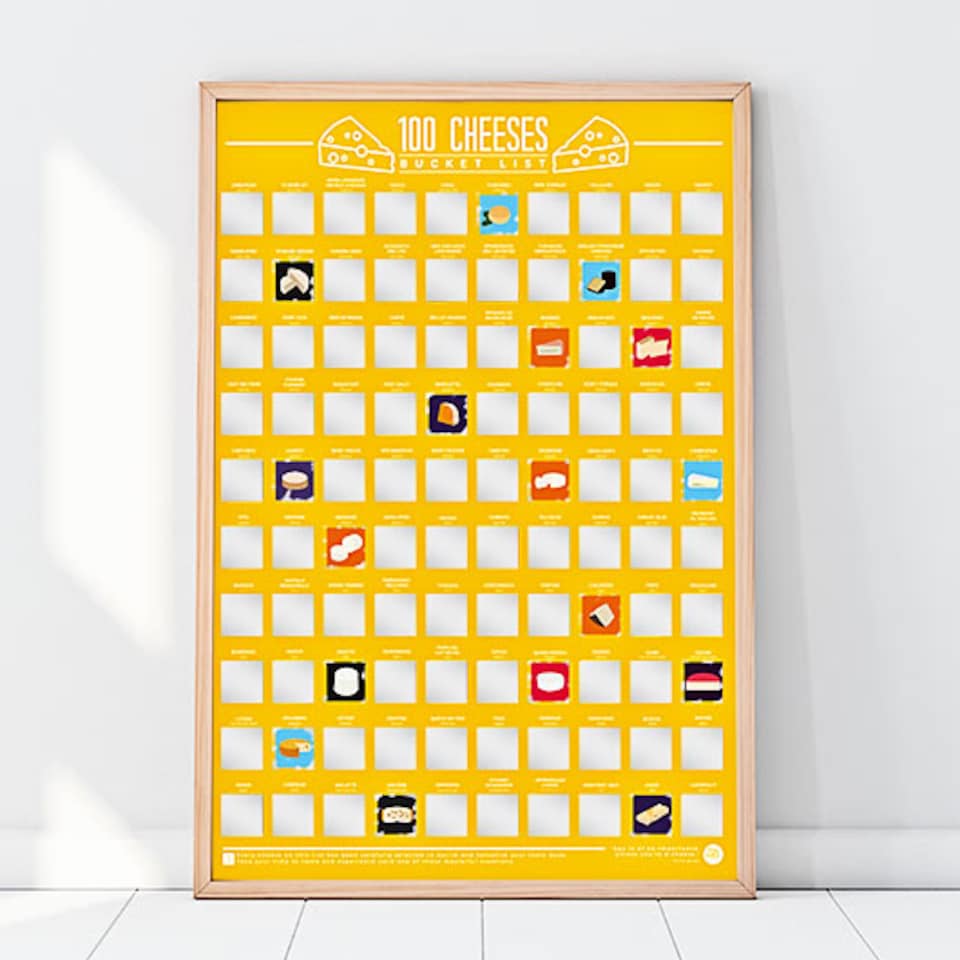 image 1 of Gift Republic 100 Cheeses Bucket List Scratch Poster