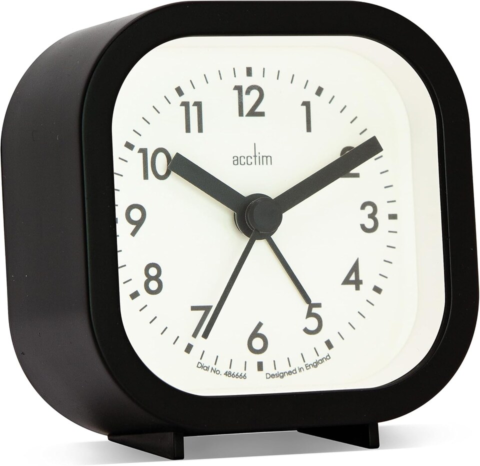 image 1 of Acctim Robyn Mini Bedside Alarm Clock | Black | Black