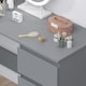 image 8 of FWStyle Stora 3 Drawer Dressing Table - Matt Dark Grey Grey