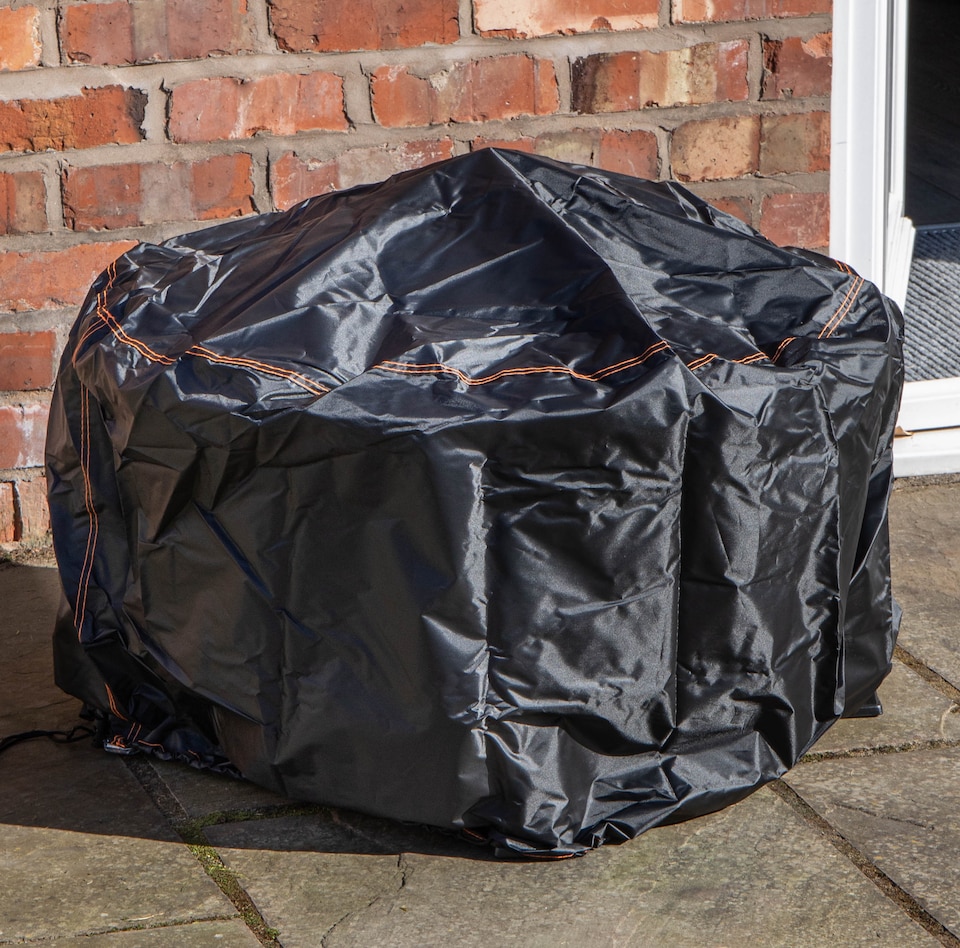 image 1 of Samuel Alexander 80x58cm Black Steel Garden Patio Firepit Heater BBQ with Cover