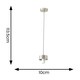 image 3 of ValueLights Brianna Brushed Chrome Cap Detail Adjustable Single Pendant Ceiling Light Black