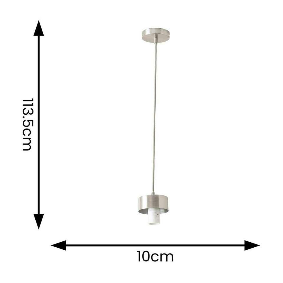 image 1 of ValueLights Brianna Brushed Chrome Cap Detail Adjustable Single Pendant Ceiling Light Black