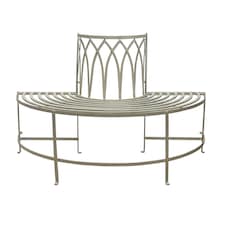 Bench: Eclipse Outdoor Tree Bench Seat, White White