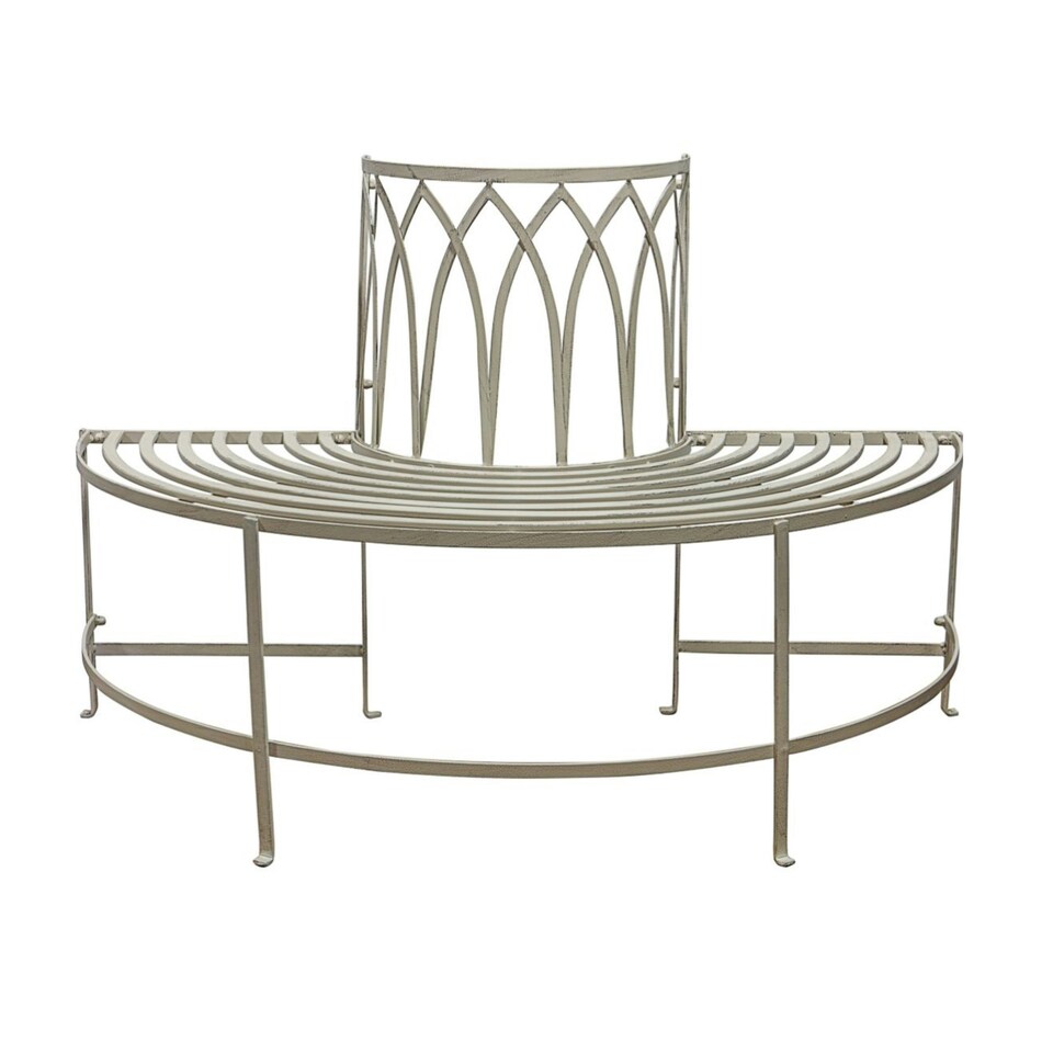 image 1 of Bench: Eclipse Outdoor Tree Bench Seat, White White