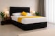 image 1 of Chesterfield Black Plush Velvet End Lift Ottoman Divan Bed 4ft6 Double with Headboard & Mattress