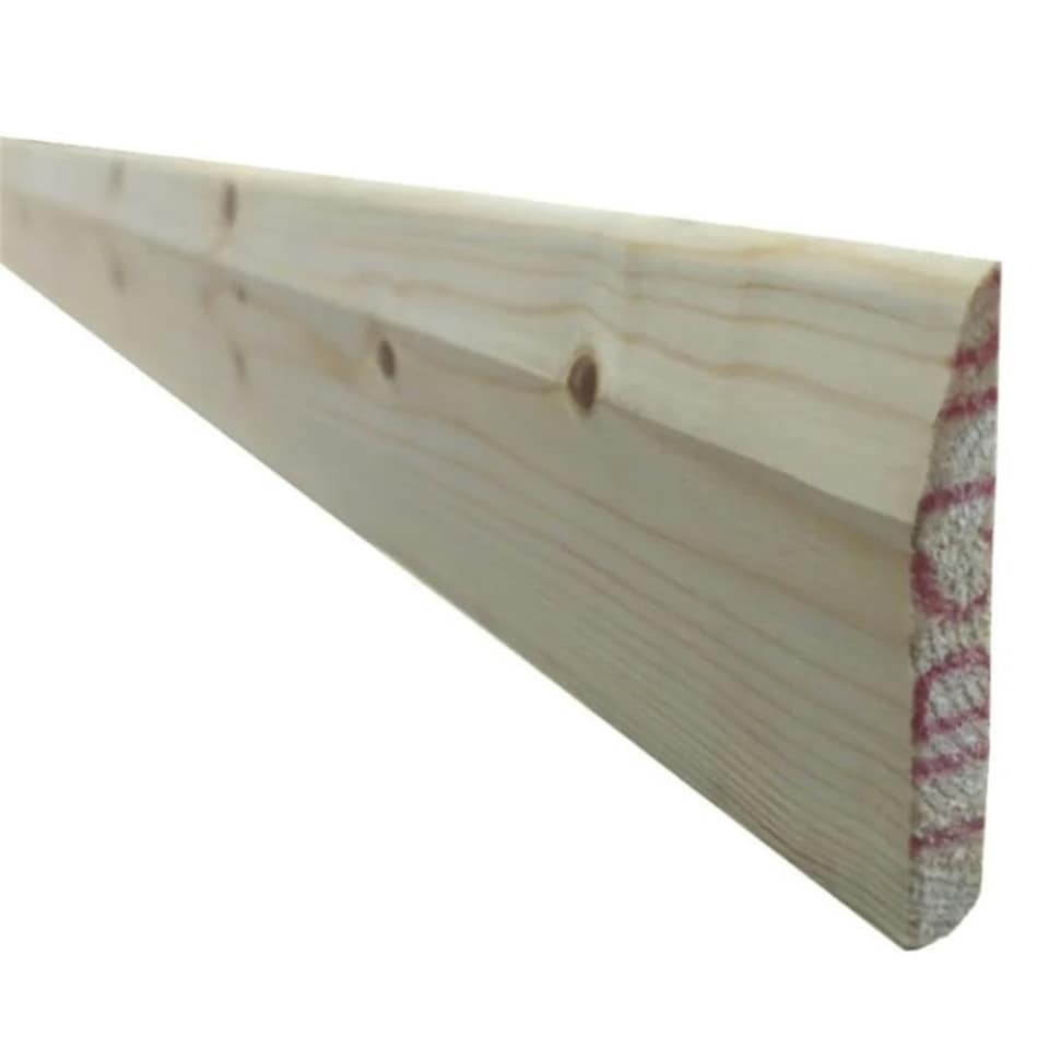 image 1 of PACK OF 5 (Total 5 Units) - 19mm x 75mm (15mm x 70mm Finish) Dual Profile Chamfered & Round Timber Skirting Board- 2.1m Length