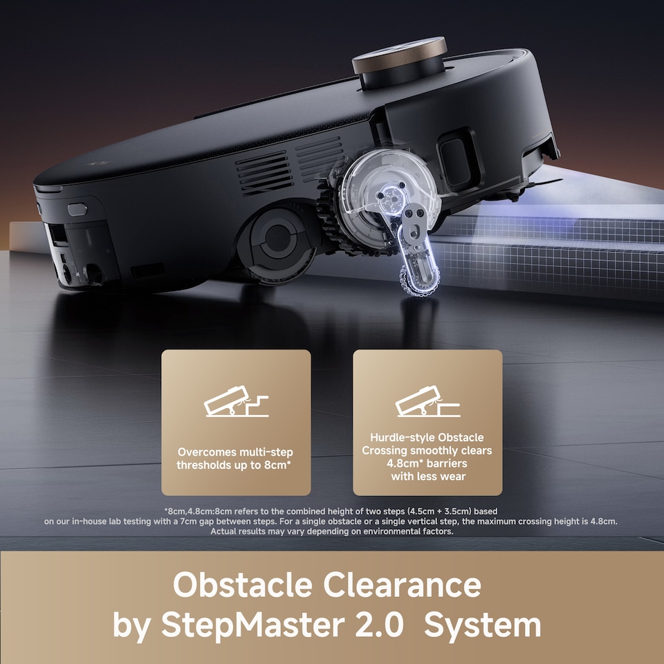 image 1 of MOVA Z60 Ultra Roller Complete Robot Vacuum Cleaner and Mop, 28000Pa Suction Power, Obstacle Avoidance and Step Clearance, Black