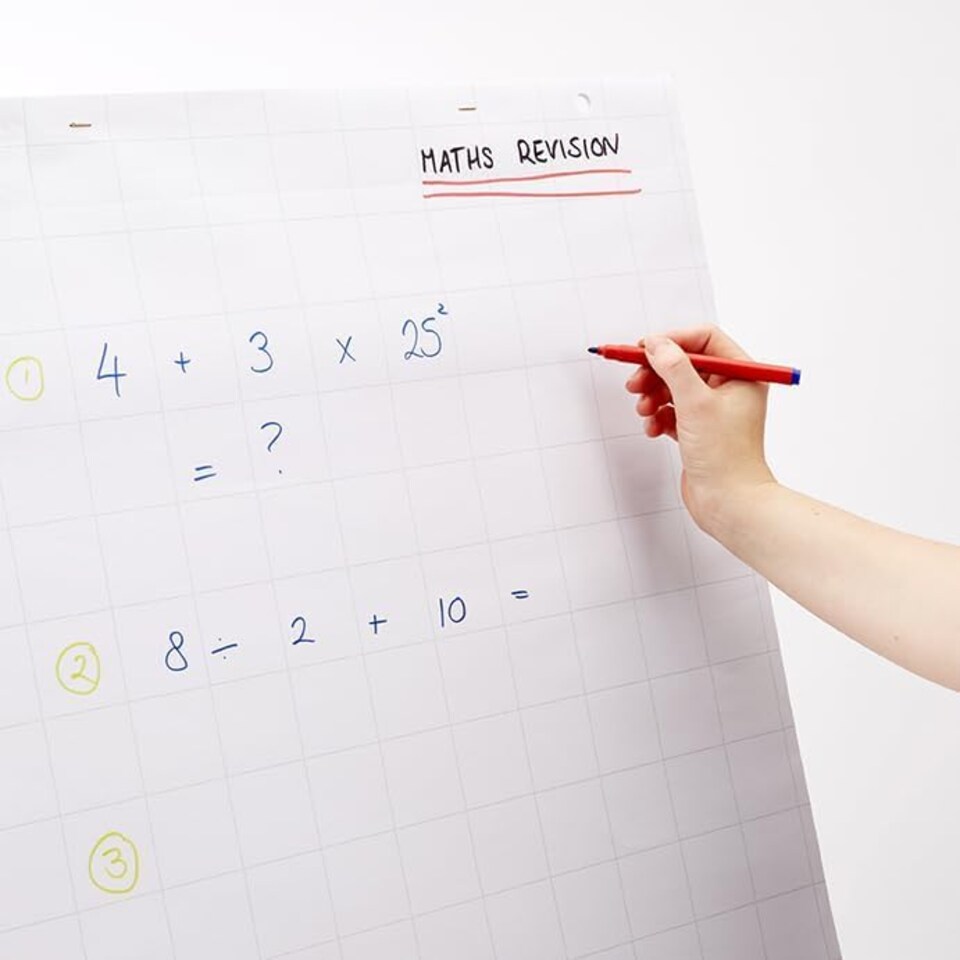 image 1 of Rhino A1 Flip Chart Paper Pad 20mm Squared Red 80 Page 5 Pack