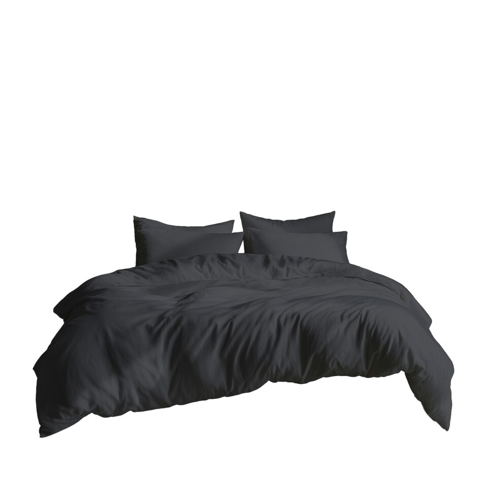 image 1 of Plain Dyed Easy Care Polycotton Duvet Cover And Pillowcase/s Set Bed Linen Grey | Grey | Single