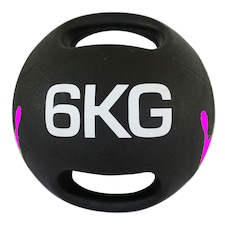 Modern Fitness 6kg Double-Handle Medicine Ball Dual-Grip Weighted Training Ball Heavy-Duty Rubber Core & Full-Body Strength Tool Black