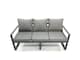 image 3 of Fimous 10 Seater Garden Sofa Set Aluminium Furniture Rising Dining Tabe Set with Big Footstool Dark Grey
