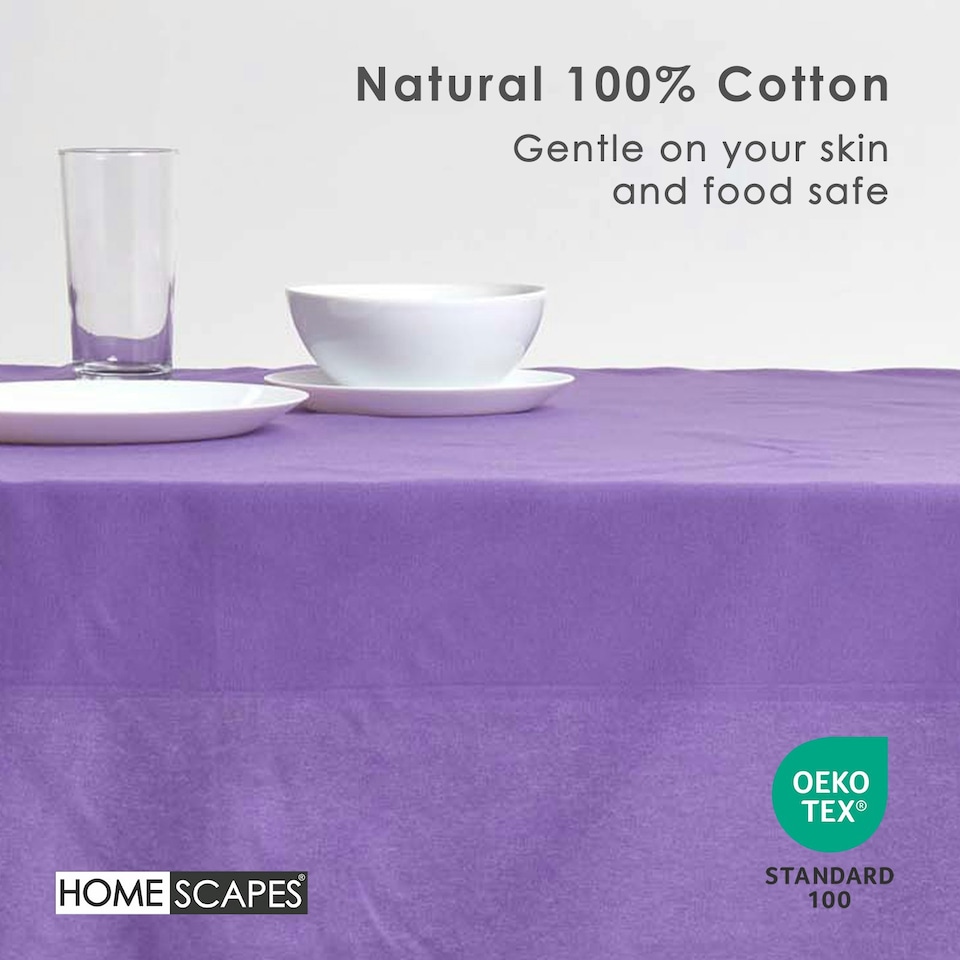 image 1 of Homescapes Purple Tablecloth - 178 x 300 cm Purple