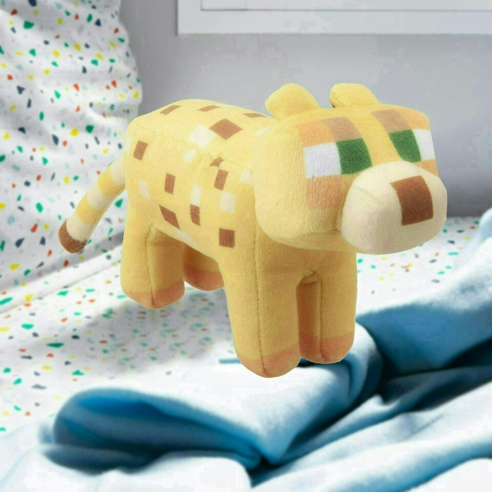 image 1 of Minecraft Ocelot Soft Toy Clip On Video Game Character-Officially Licensed Toy Plush 13cm Yellow