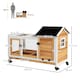 image 4 of PawHut Rabbit Hutch, Guinea Pig Cage with Wheels, Outdoor/Indoor, Yellow