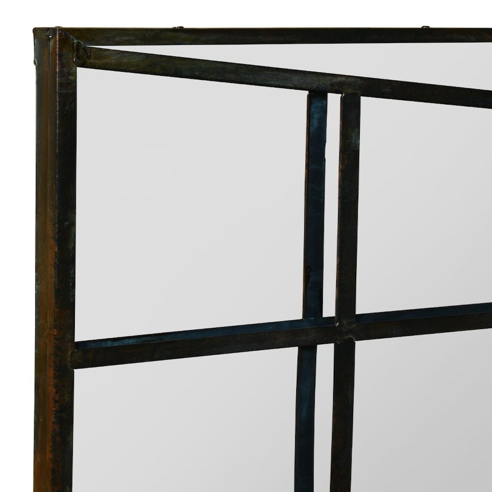 image 1 of Kirkby Metal Large Open Window Garden Wall Mirror 39" X 29" (100CM X 73CM) N/A