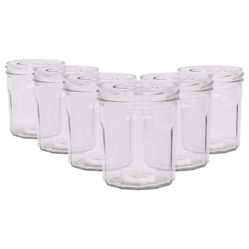 image 1 of Argon Tableware Glass Jam Jars - 310ml - Pack of 6