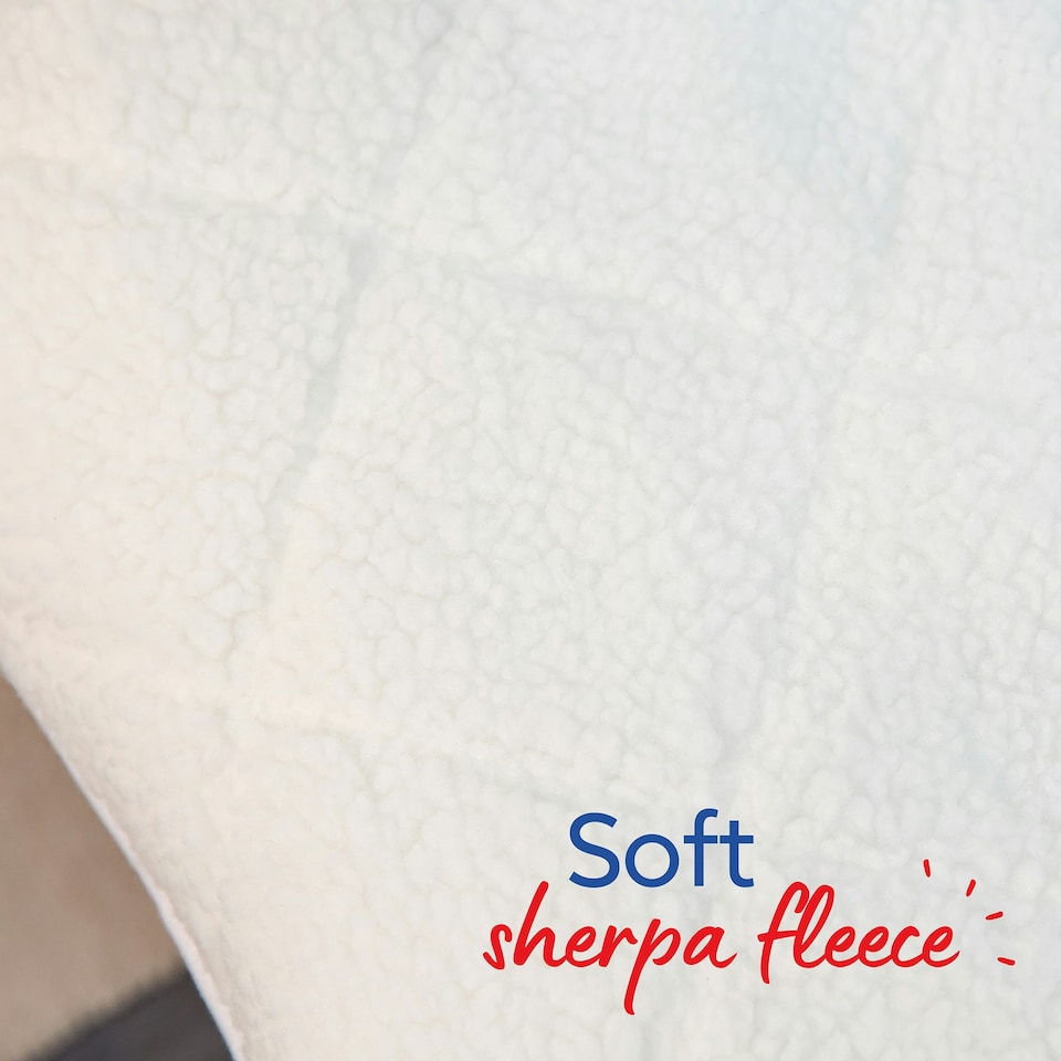 image 1 of Russell Hobbs Luxury Electric Blanket Sherpa Fleece Double Size RHBDB8004 White