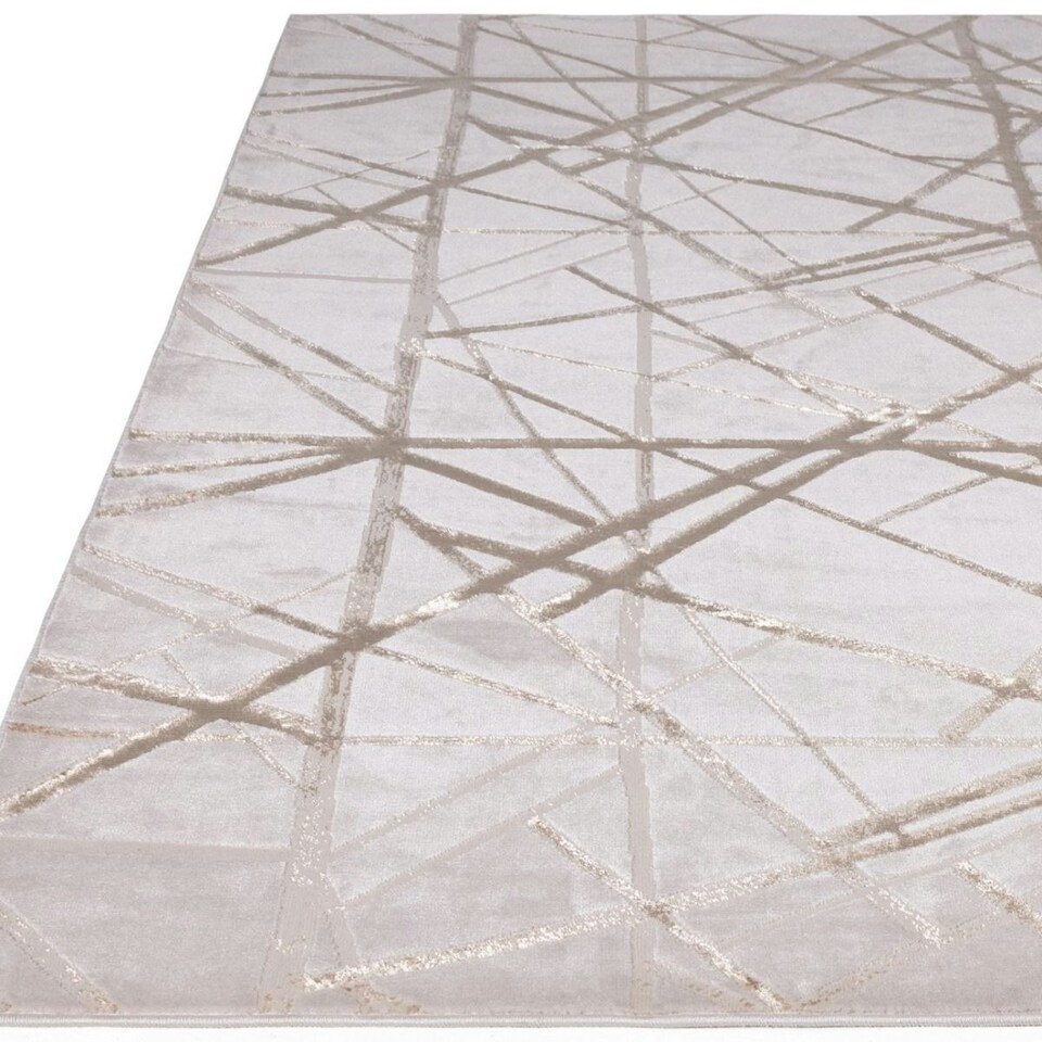 image 1 of Modern Rug, Abstract Rug for Bedroom, & LivingRoom, Stain-Resistant Modern DiningRoom Rug with 8mm Thick-240cm X 340cm Silver | 240cm X 340cm