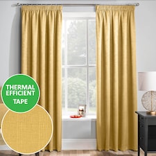 Enhanced Living Matrix Ochre 66 x 54 inch (168x137cm) Tape Top Thermal Noise reducing Dim Out Curtains (PAIR)