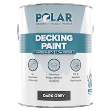 Polar Decking Paint Durable Anti Slip UV Resistant Dark Grey 5 Litre