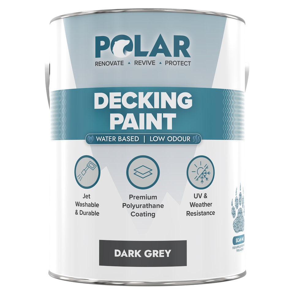 image 1 of Polar Decking Paint Durable Anti Slip UV Resistant Dark Grey 5 Litre