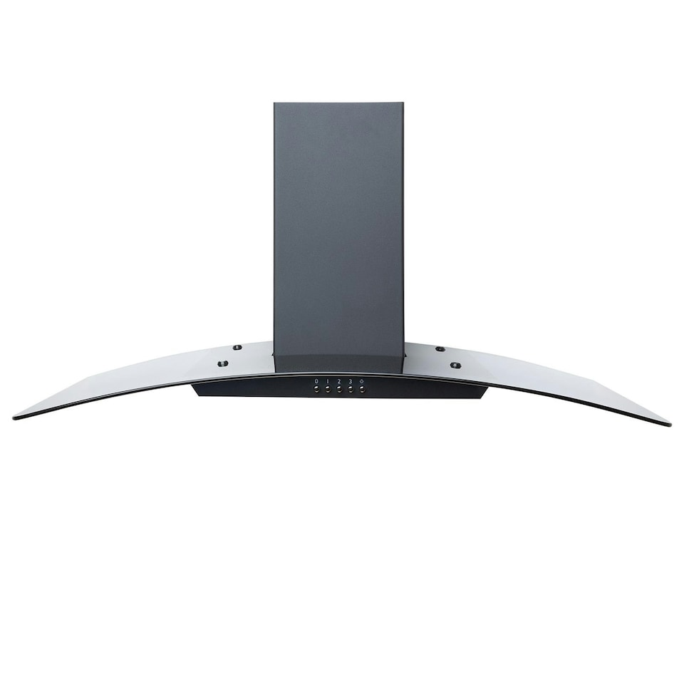 image 1 of SIA CGHS90BL 90cm Curved Black Glass Cooker Hood Kitchen Extractor Fan