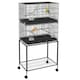image 1 of PawHut Two-Tier Bird Cage on Wheels w/ Stand, for Canaries
