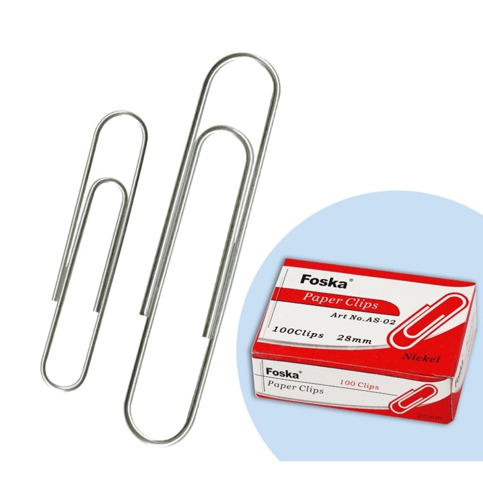 image 1 of Pack of 50 78mm Nickel Silver Paper Clips