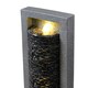 image 4 of Teamson Home Garden Outdoor Water Feature, Tall Waterfall Water Fountain, With Warm LED Lights, Layered Rock Design, Dark Grey