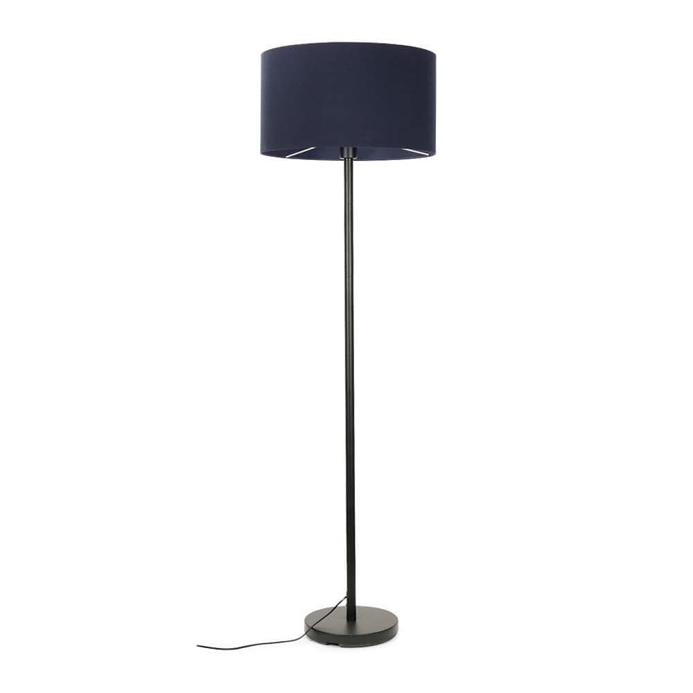 ValueLights Charlie Black Floor Lamp Large Blue Shade